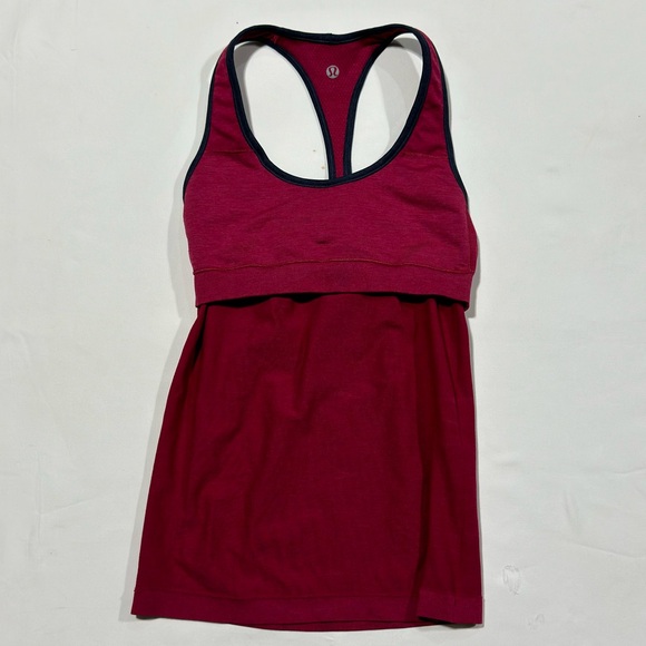 Lululemon Ebb & Flow Racerback Tank Bumble Berry Red Inkwell Women’s Size 9 - Picture 8 of 8